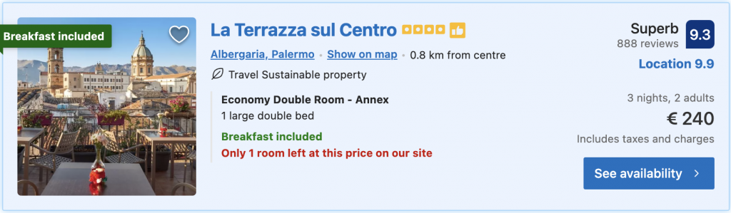 cheap hotel in Sicily