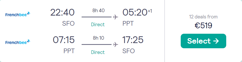 cheap flights to Tahiti