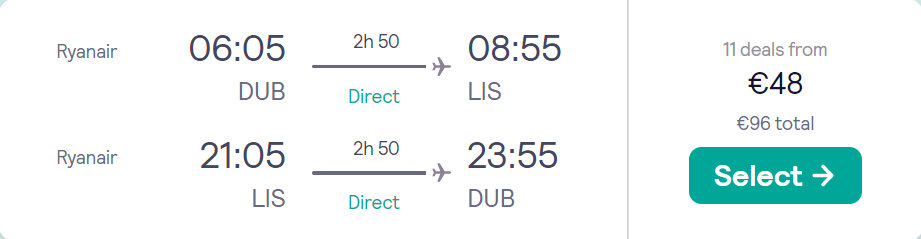 cheap flights to Portugal