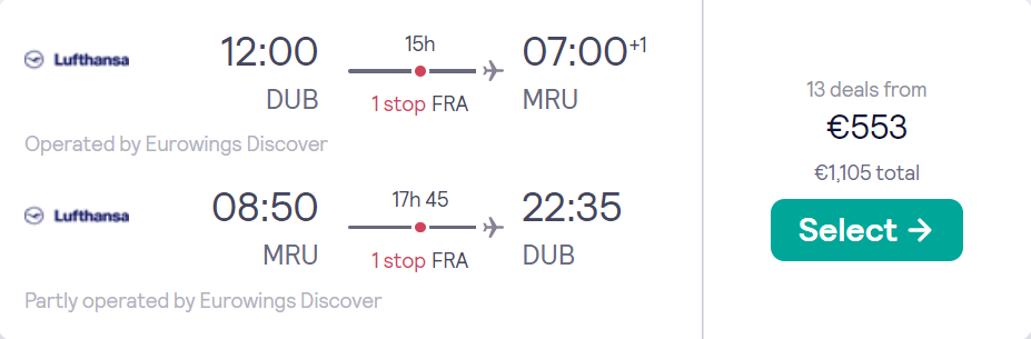 cheap flights to Mauritius