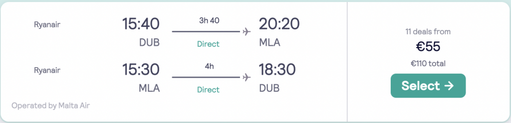 cheap flights to Malta