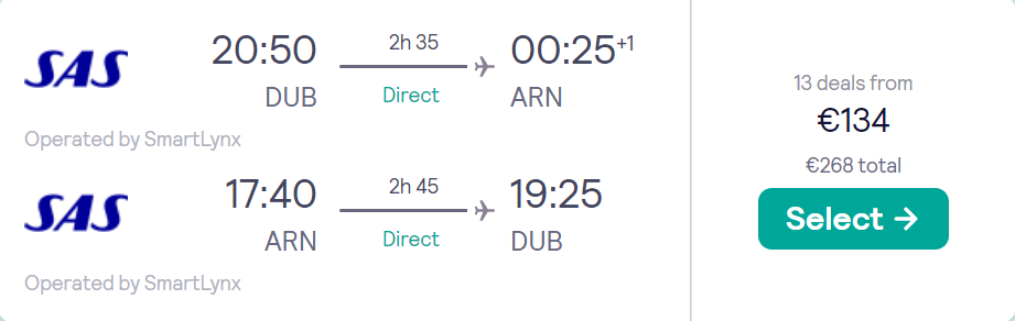 cheap flights to Sweden