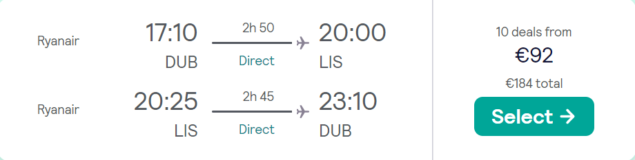 cheap flights to Portugal