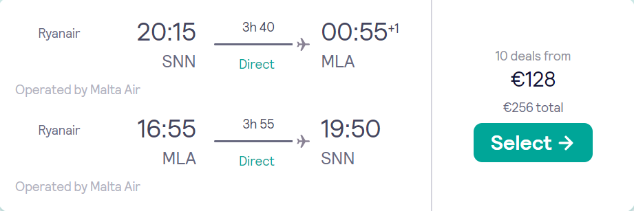 cheap flights to Malta