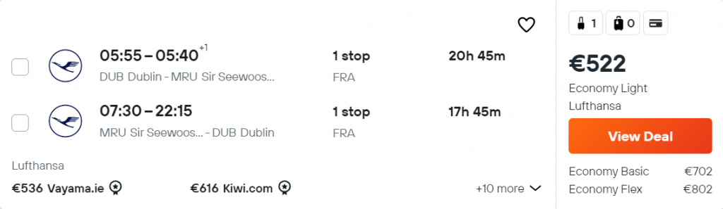 cheap flights to Mauritius