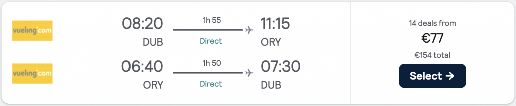 cheap flights to Paris