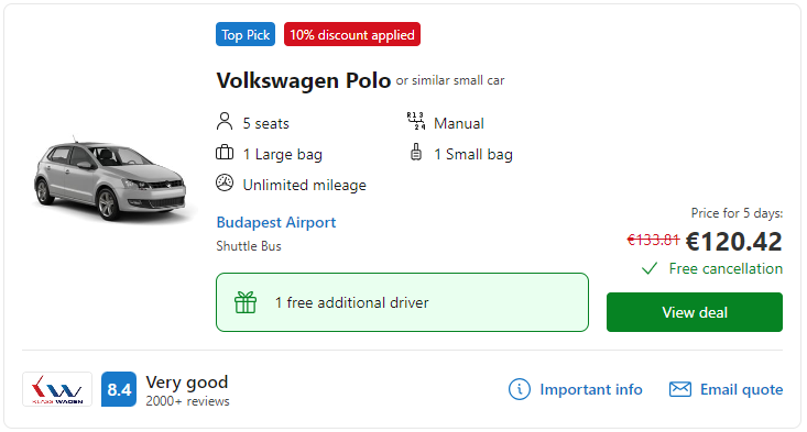 cheap car