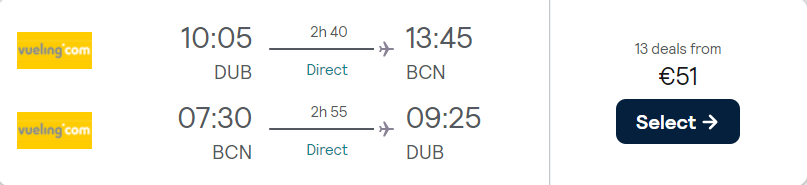 cheap flights to Spain
