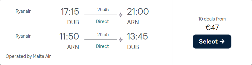 cheap flights to Sweden