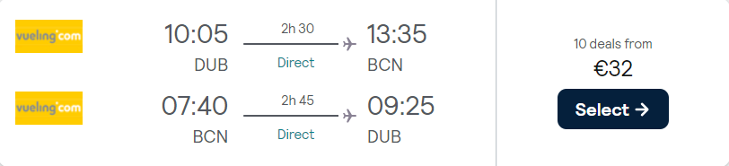 cheap flights to Spain