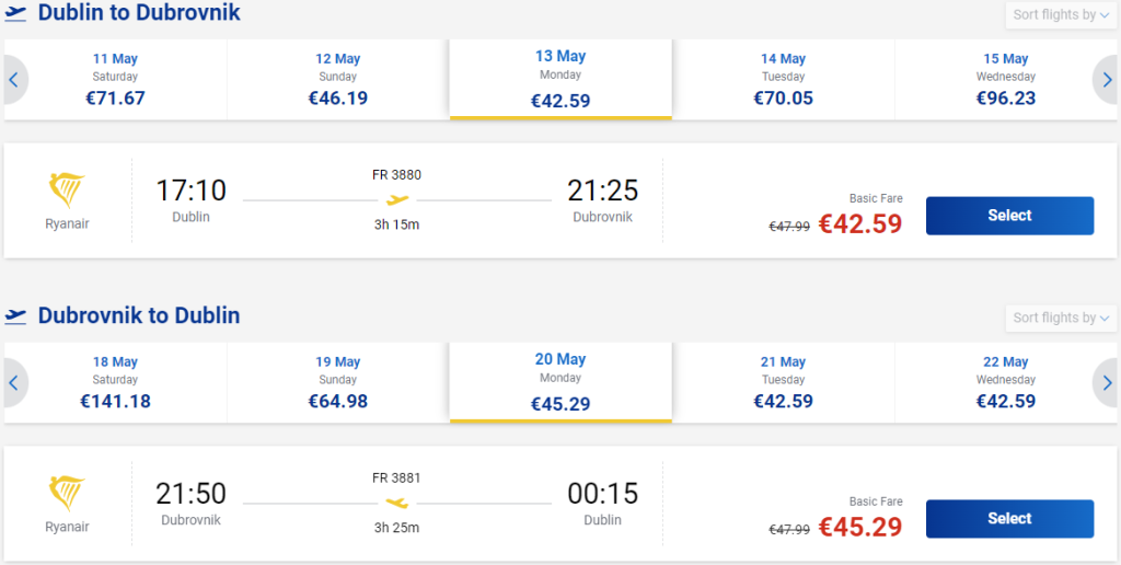 cheap flights to Croatia