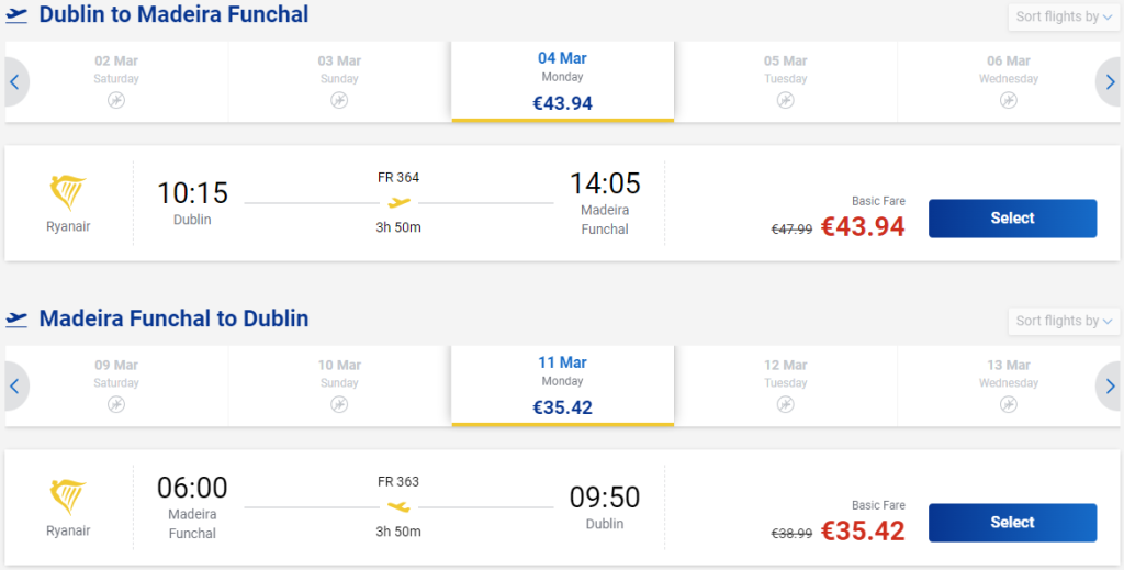 cheap flights to Portugal