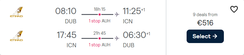 cheap flights to Korea