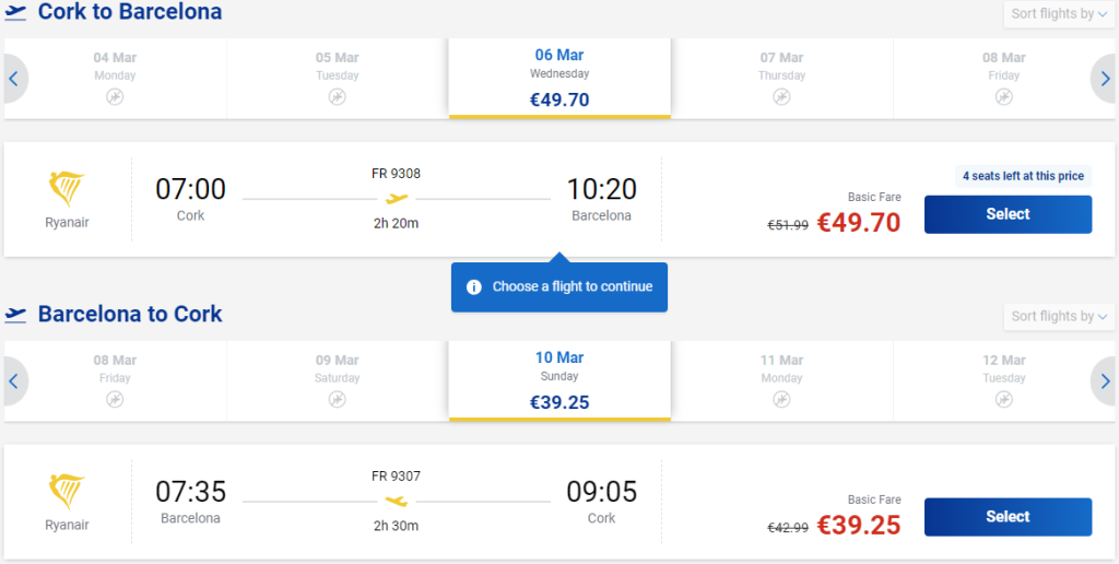 cheap flights to Spain