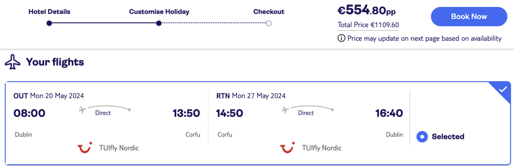 cheap holiday in Corfu