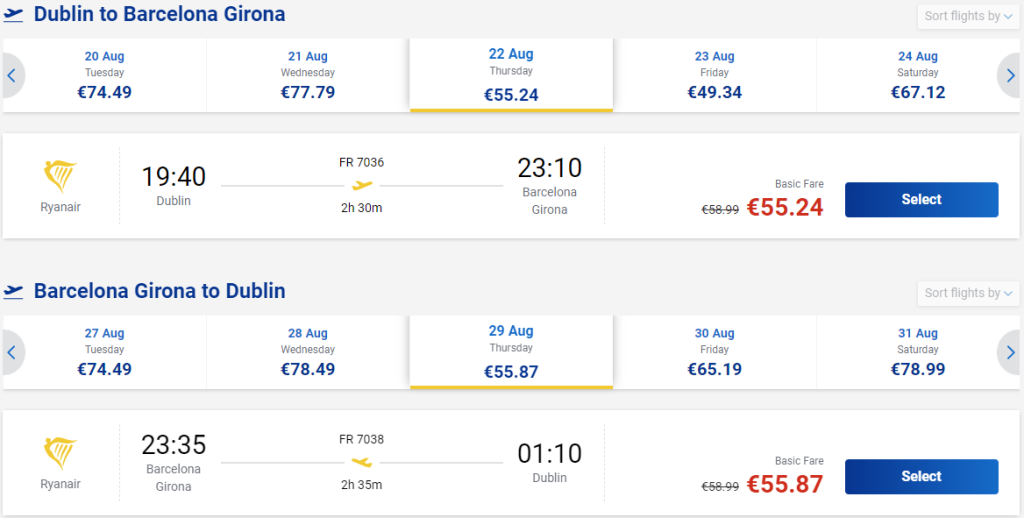 cheap flights to Spain