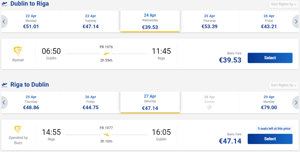 cheap flights to Latvia