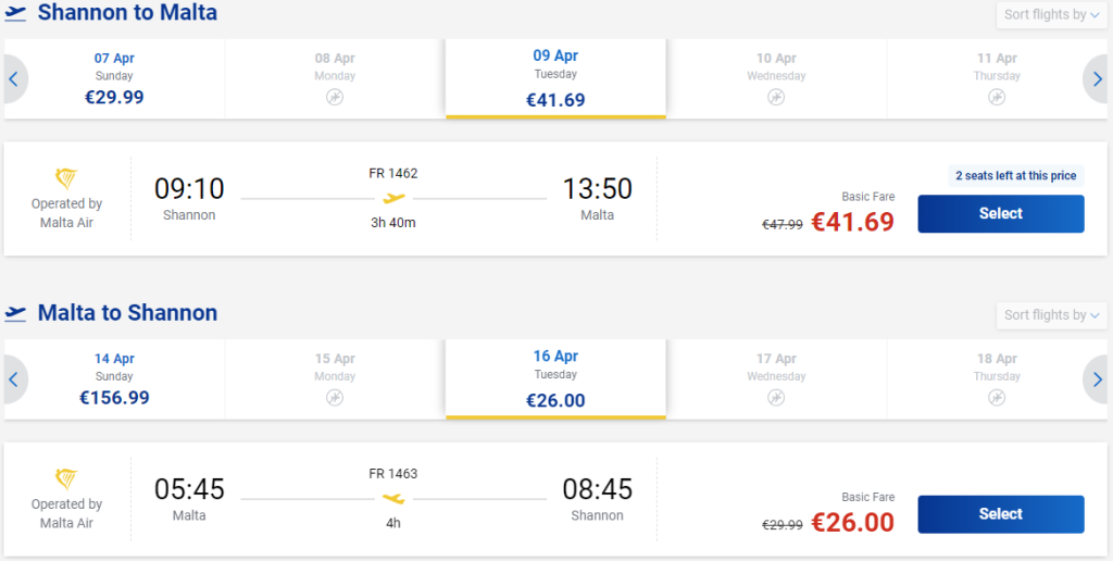cheap flights to Malta