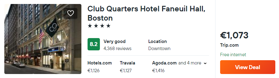 Club Quarters Hotel Faneuil Hall, Boston