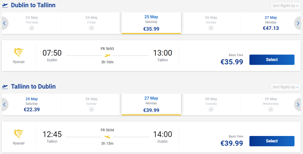 cheap flights to Estonia
