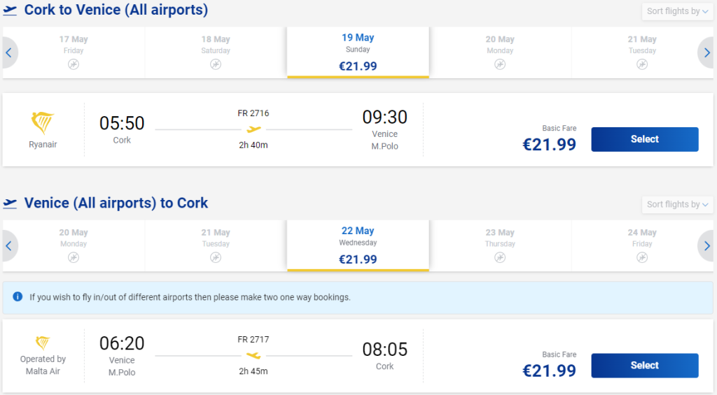 cheap flights to Italy