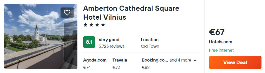 Amberton Cathedral Square Hotel Vilnius