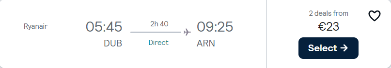 cheap flights to Sweden