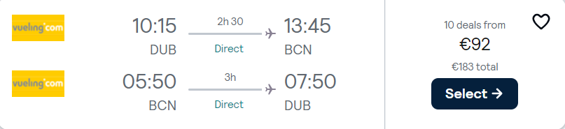 cheap flights to Spain