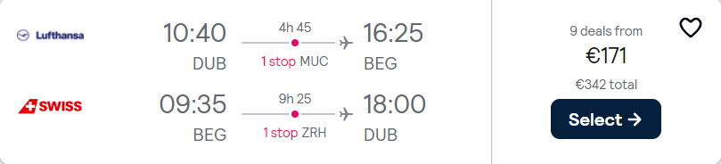cheap flights to Serbia