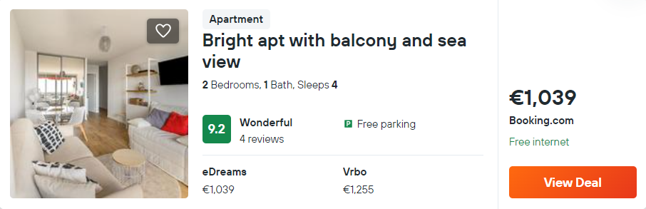 Bright apt with balcony and sea view