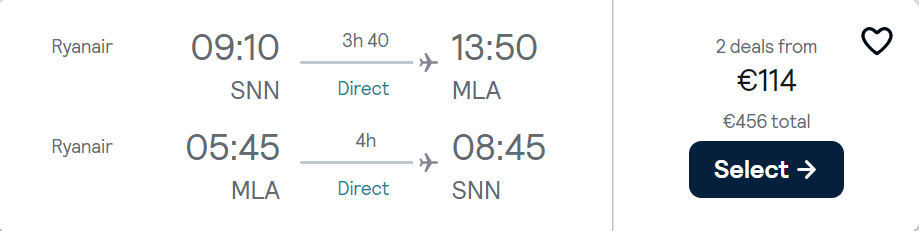 cheap flights to Malta
