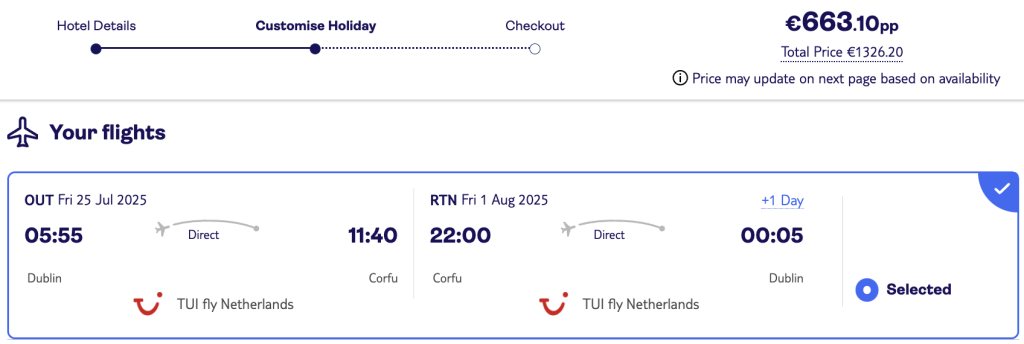 cheap holiday in Corfu