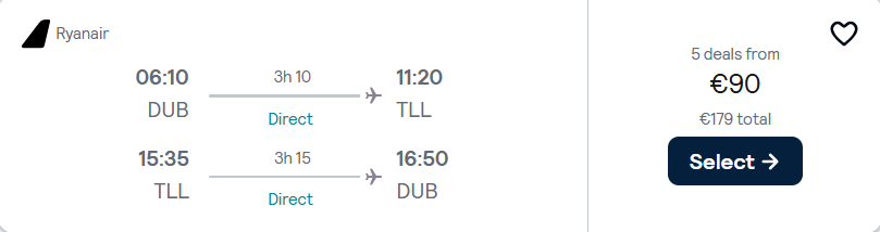 cheap flights to Estonia
