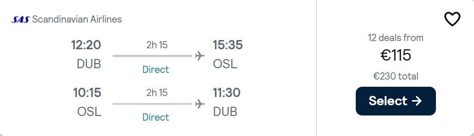 cheap flights to Norway