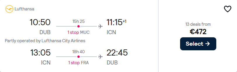 cheap flights to Korea