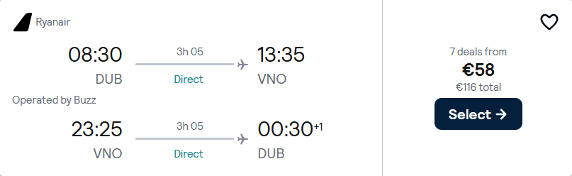 cheap flights to Lithuania