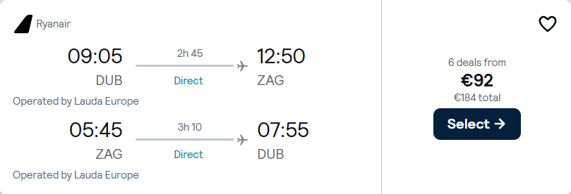 cheap flights to Croatia