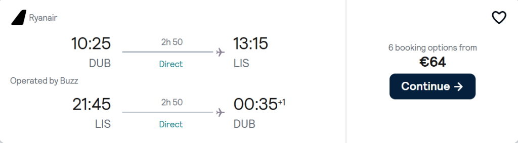cheap flights to Portugal