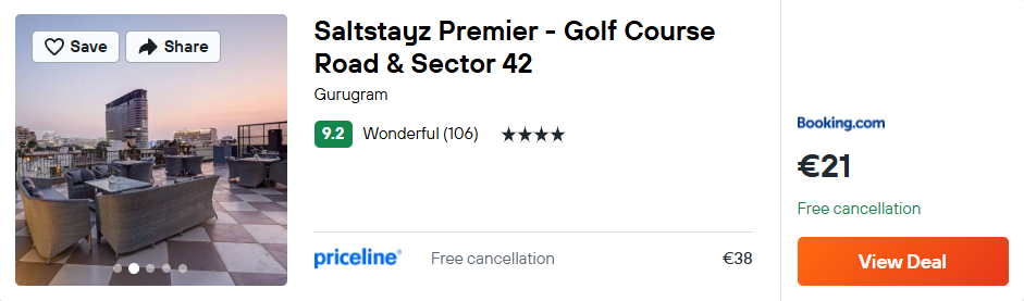 Saltstayz Premier - Golf Course Road & Sector 42