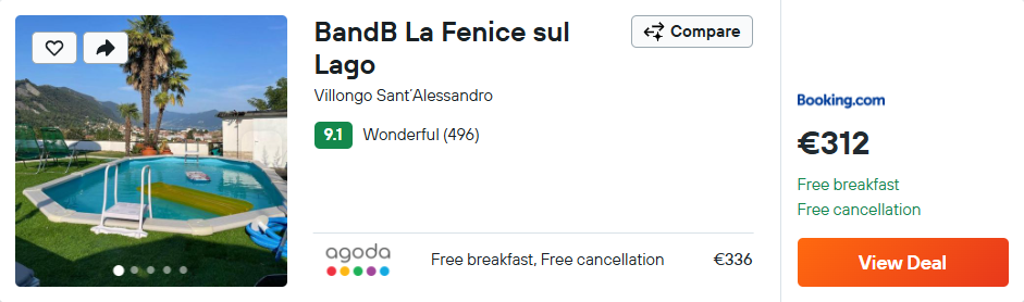 B&B La Fenice sul Lago