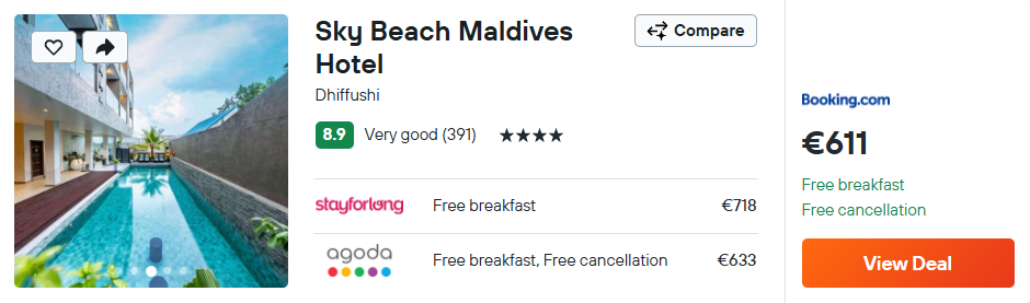 Sky Beach Maldives Hotel