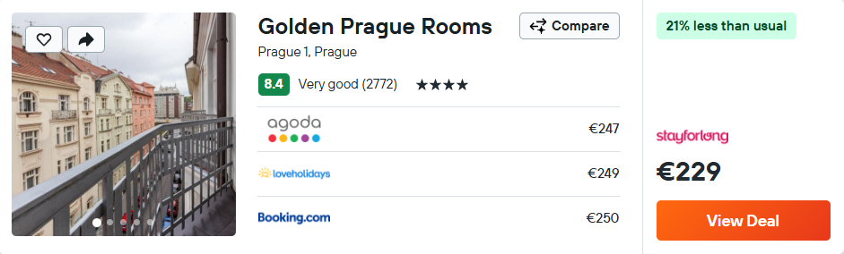 Golden Prague Rooms